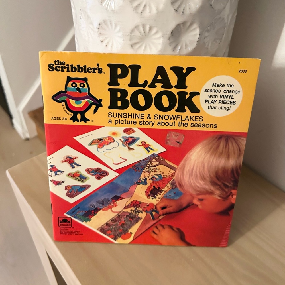 Vintage 1983 Scribbler’s Play Book Sunshine & Snowflakes Activity Book